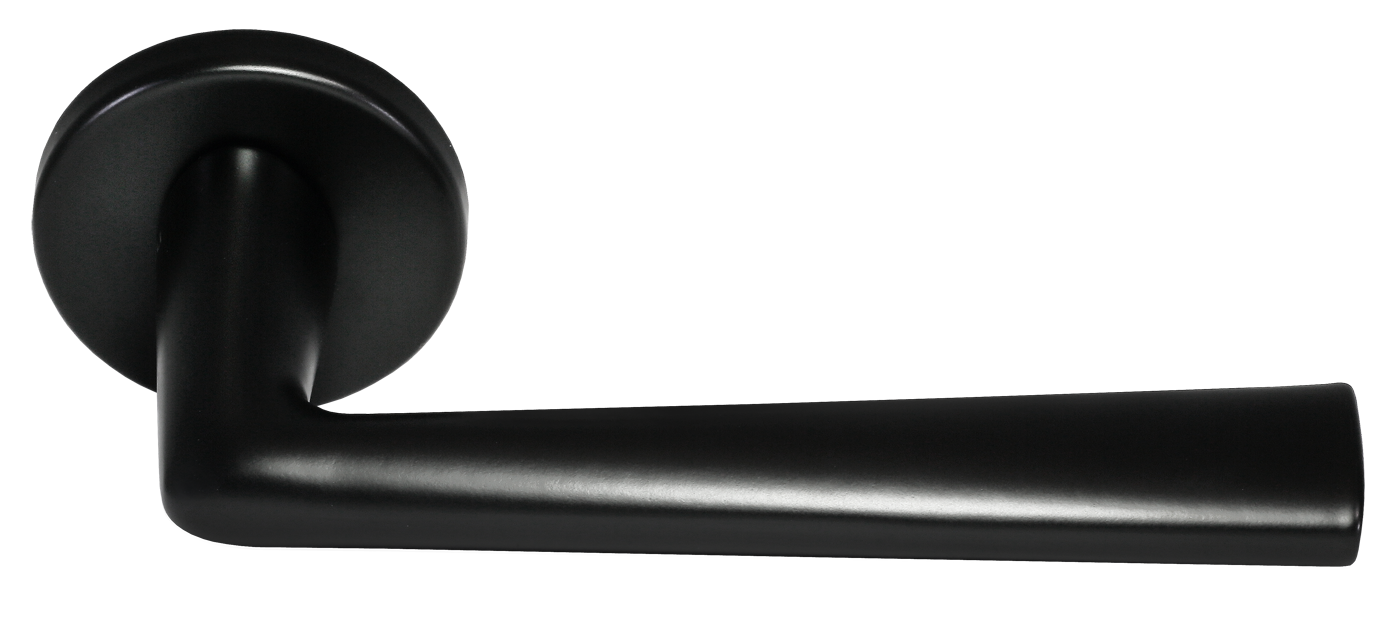 Ручка дверная THE FORCE R6 NERO раздельная на круглой розетке, цвет черный, ЦАМ фото купить в Актобе