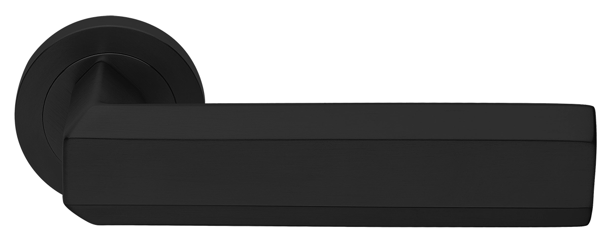 Ручка дверная HARMONY R2 NERO раздельная на круглой розетке, цвет - черный фото купить Актобе (Актюбинск)