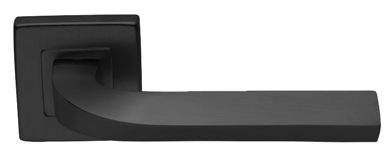 Ручка дверная TENDER S3 NERO раздельная на квадратной розетке, цвет - черный фото купить Актобе (Актюбинск)