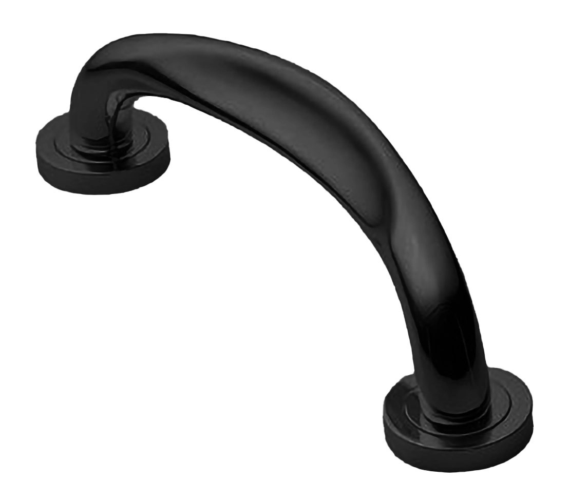 Ручка-скоба дверная RAFT PH NERO на круглой розетке, цвет черный, латунь фото купить Актобе (Актюбинск)