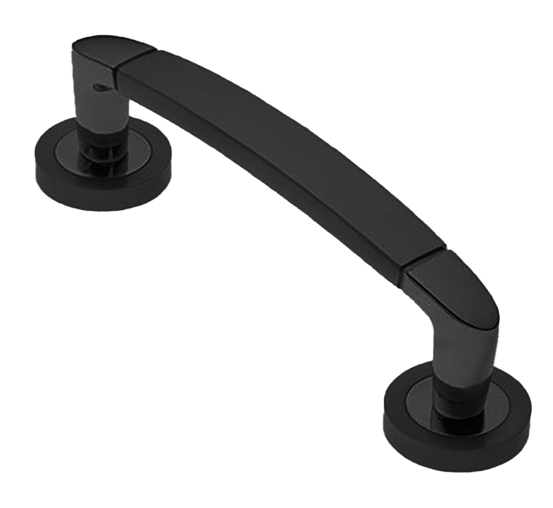 Ручка-скоба дверная SAIL PH NERO на круглой розетке, цвет черный, латунь фото купить Актобе (Актюбинск)