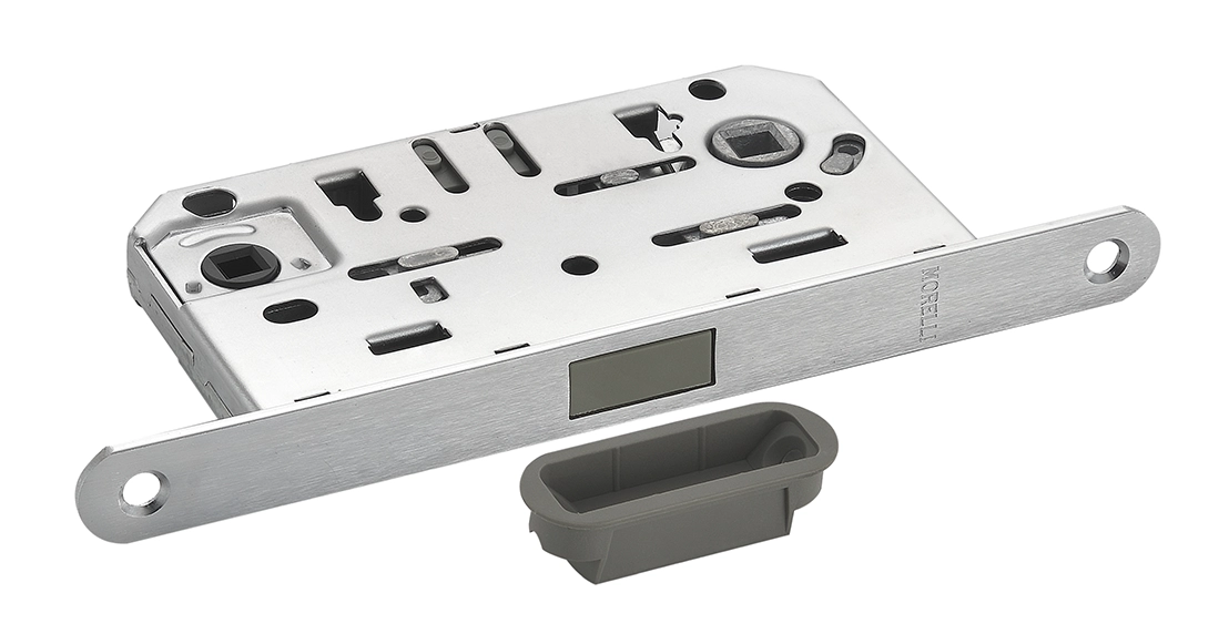 Защелка межкомнатная M1895 SSC с ответной планкой, магнитная сантехническая, цвет суперматовый хром фото купить в Актобе