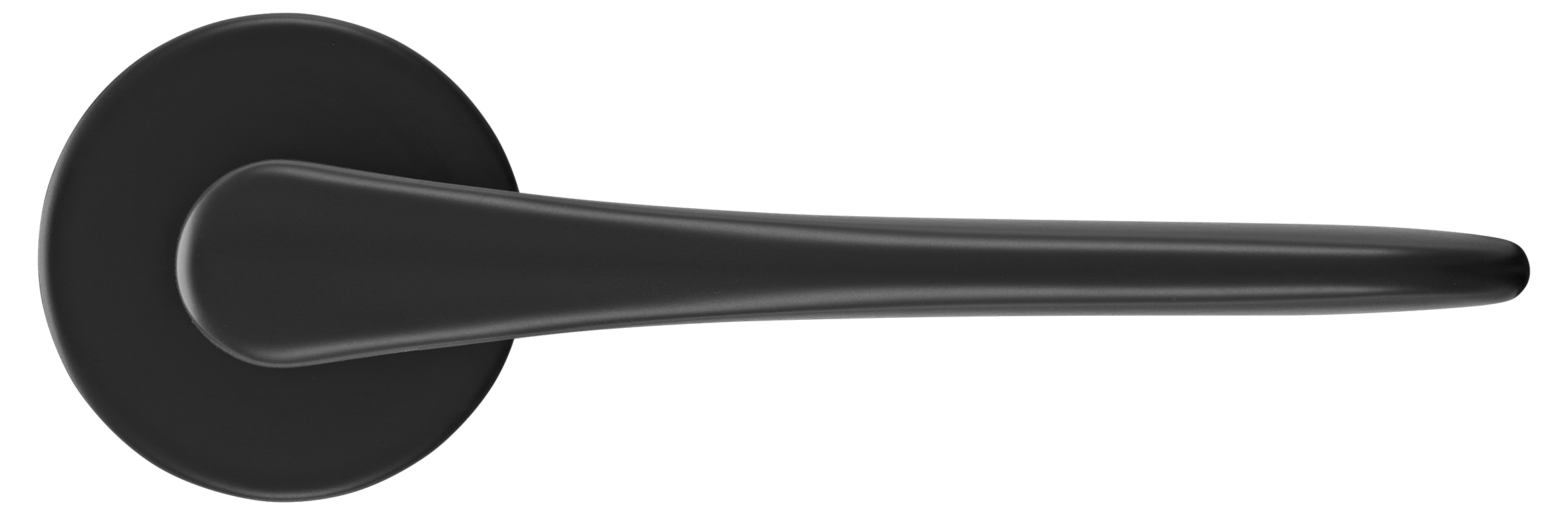 Ручка дверная AULA R5 NERO-ST на круглой розетке, цвет черный soft-touch, ЦАМ фото купить в Актобе