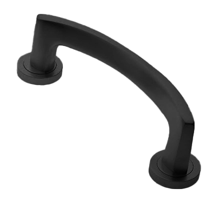 Ручка-скоба дверная WIND PH NERO на круглой розетке, цвет черный, латунь фото фурнитура Актобе (Актюбинск)