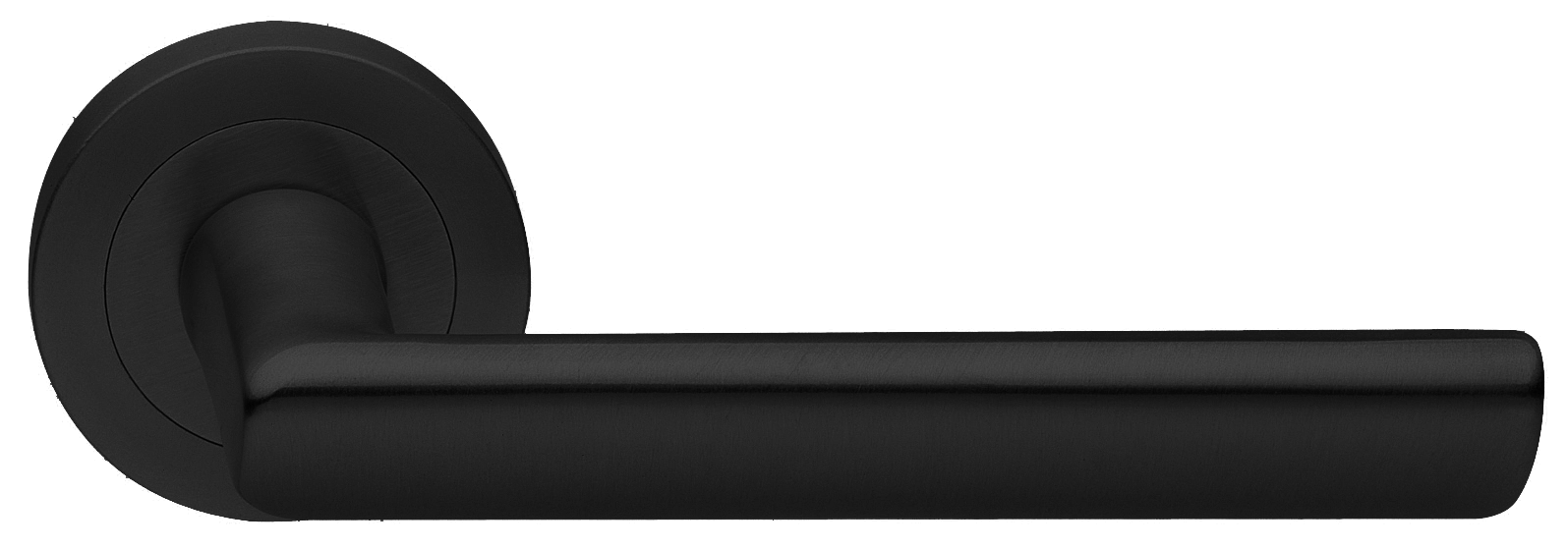 Ручка дверная STELLA R2 NERO раздельная на круглой розетке, цвет черный, латунь фото купить Актобе (Актюбинск)