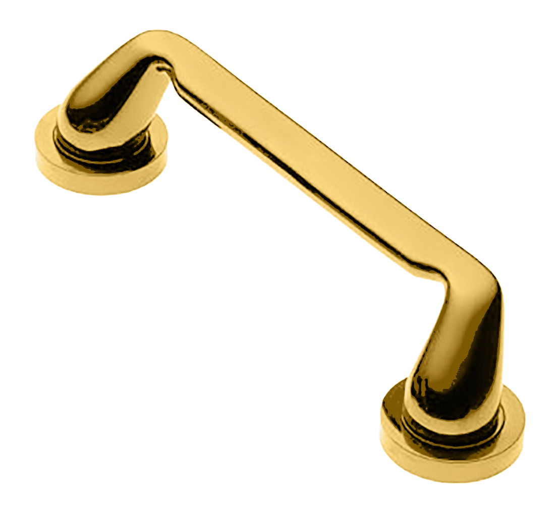 Ручка-скоба дверная NIRVANA PH OTL на круглой розетке, цвет золото, латунь фото купить Актобе (Актюбинск)