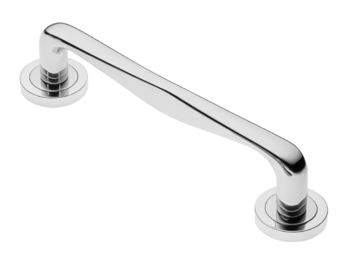 Ручка-скоба дверная PETRA PH CRO на круглой розетке, цвет хром, латунь фото купить Актобе (Актюбинск)