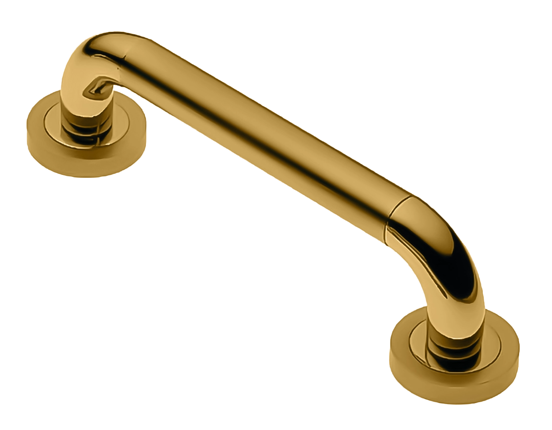 Ручка-скоба дверная GAVANA PH OSA/OTL на круглой розетке, цвет матовое золото/золото, латунь фото купить Актобе (Актюбинск)