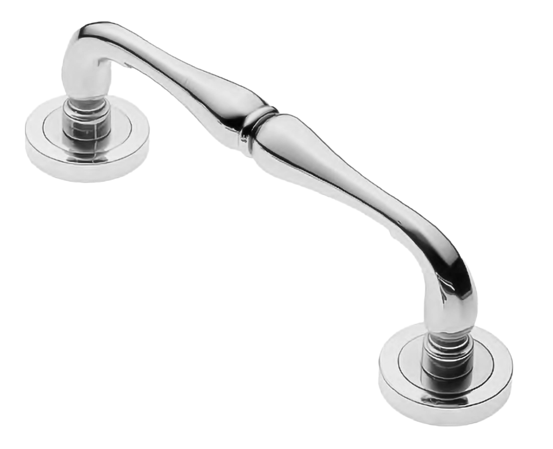 Ручка-скоба дверная Ручка-скоба дверная ASTRO PH CRO на круглой розетке, цвет хром, латунь фото купить Актобе (Актюбинск)