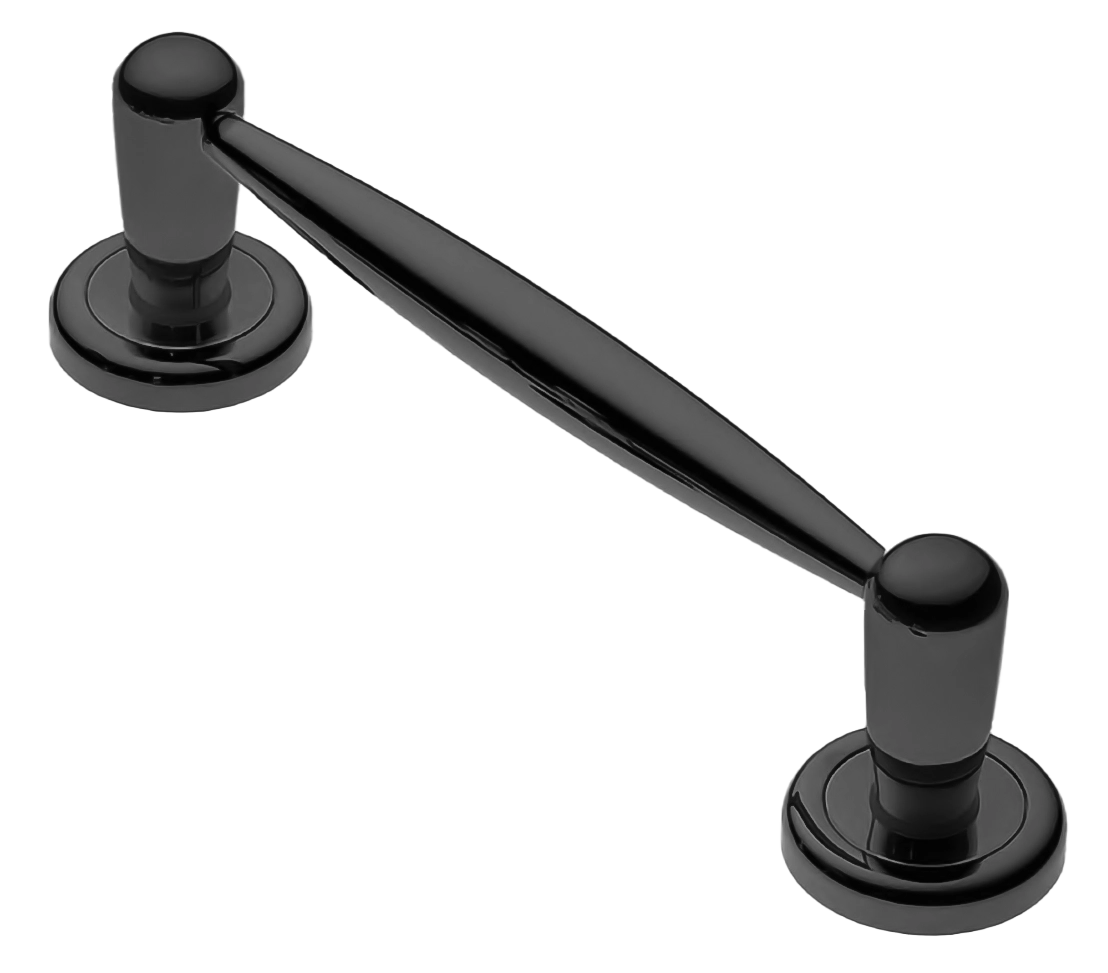 Ручка-скоба дверная Ручка-скоба дверная PINOKKIO PH NERO на круглой розетке, цвет черный, латунь фото купить Актобе (Актюбинск)