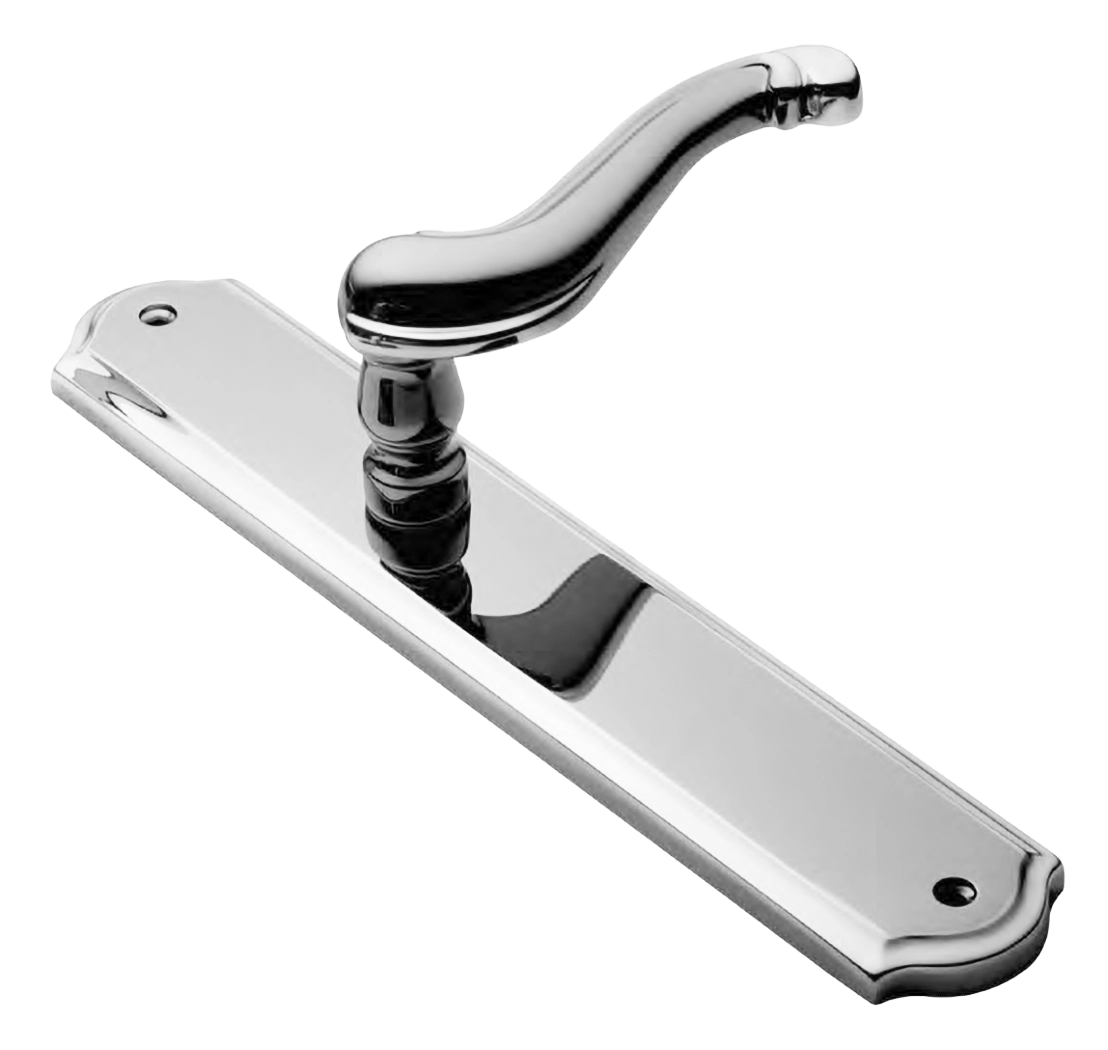 Ручка дверная BAROCCO PL CRO на планке, цвет хром, латунь фото купить Актобе (Актюбинск)