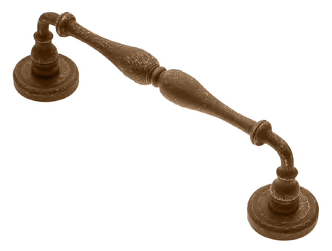 Ручка-скоба дверная Ручка-скоба дверная MARY PH BGO на круглой розетке, цвет матовая бронза, латунь фото купить Актобе (Актюбинск)