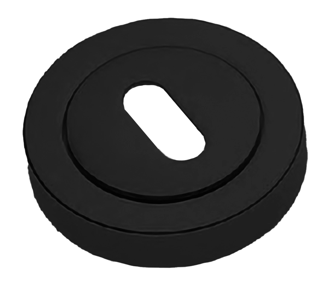 Накладка на ключевой цилиндр LUX-FK-R2 NERO на круглой розетке под ключ буратино, цвет черный фото купить Актобе (Актюбинск)