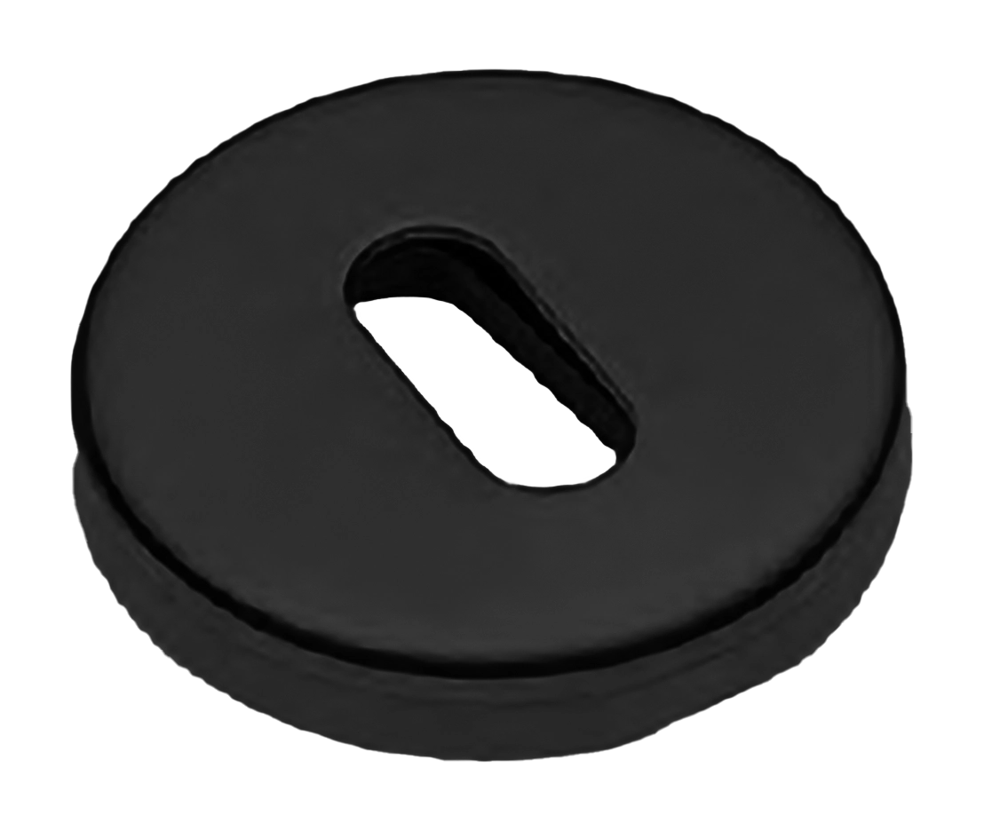 Накладка на ключевой цилиндр LUX-FK-R3-E NERO на круглой розетке под ключ буратино, цвет черный фото купить Актобе (Актюбинск)