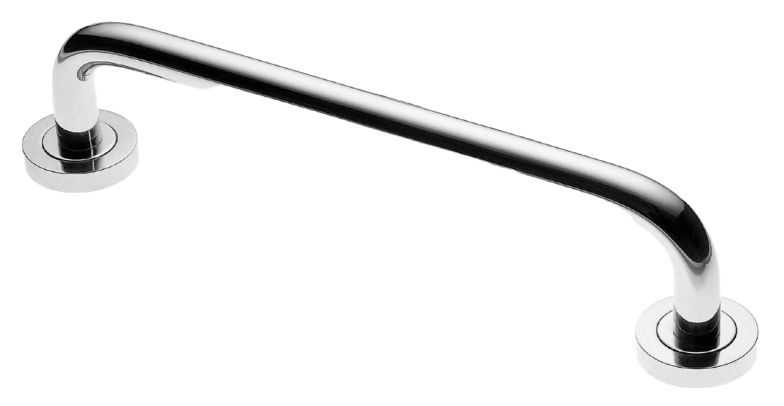 Ручка-скоба дверная ART.IR 23 150MM CRO на круглой розетке, цвет хром, латунь фото купить Актобе (Актюбинск)