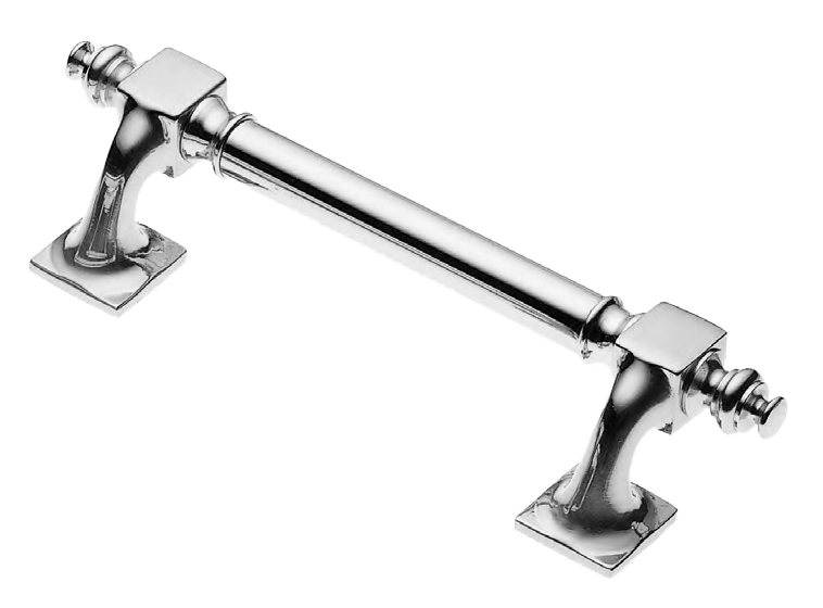 Ручка-скоба дверная ART.40 200MM CRO на квадратной розетке, цвет хром, латунь фото купить Актобе (Актюбинск)