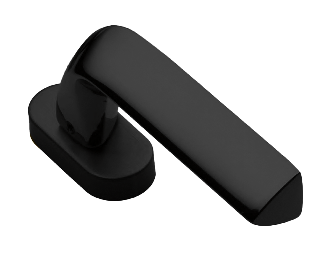 Ручка оконная MATRIX W1 NERO на прямоугольной розетке, цвет черный, латунь фото купить Актобе (Актюбинск)