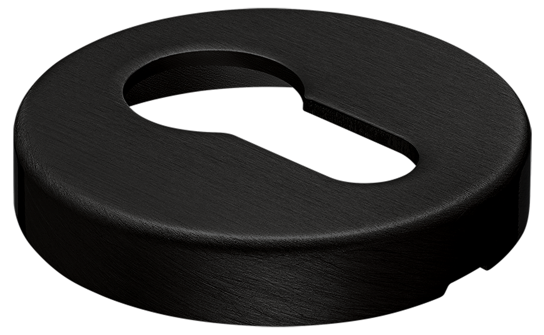 Накладка на ключевой цилиндр LUX-KH-R6 NERO на круглой розетке, цвет черный фото купить в Актобе