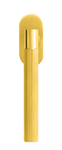 Ручка оконная HIDE DISTANCE W1 OSA на прямоугольной розетке, цвет матовое золото, латунь фото купить Актобе (Актюбинск)