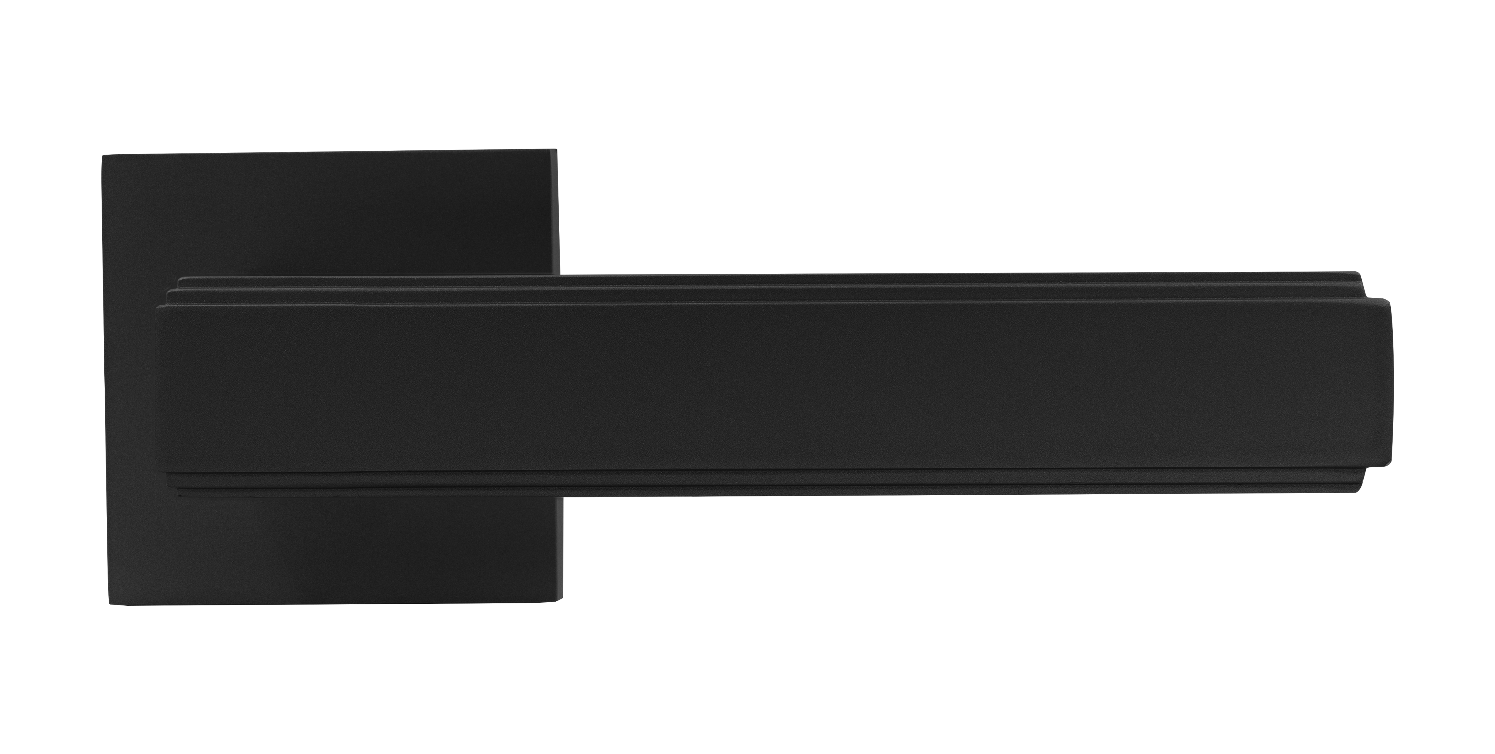 Ручка дверная MH-64-S6 BL STEPS на квадратной розетке, цвет черный, ЦАМ фото купить в Актобе