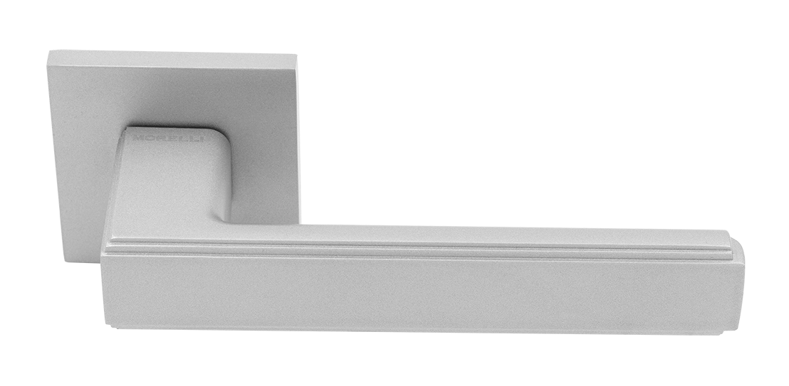 Ручка дверная MH-64-S6 ASC STEPS на квадратной розетке, цвет анодированный матовый хром, ЦАМ фото купить Актобе (Актюбинск)