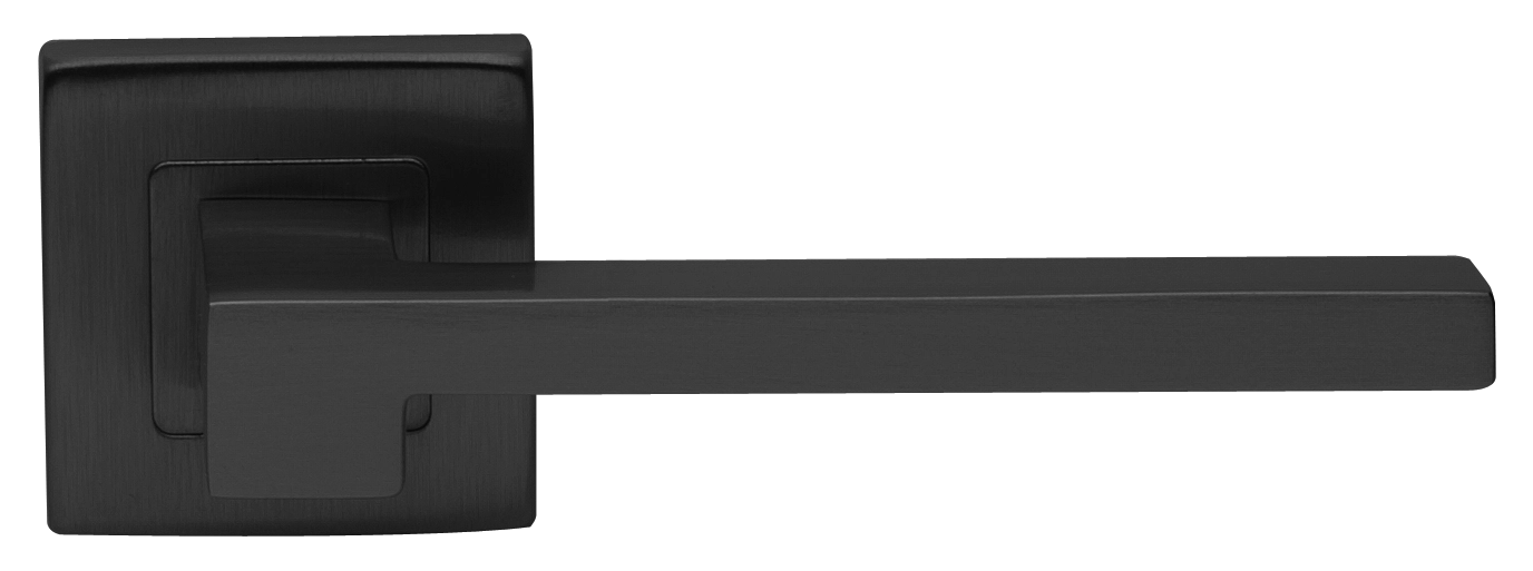 Ручка дверная STONE S3 NERO раздельная на квадратной розетке, цвет черный, латунь фото купить в Актобе