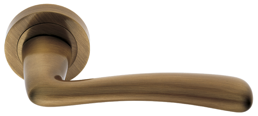 Ручка дверная COCKATOO R2 BGO раздельная на круглой розетке, цвет матовая бронза, латунь фото купить в Актобе