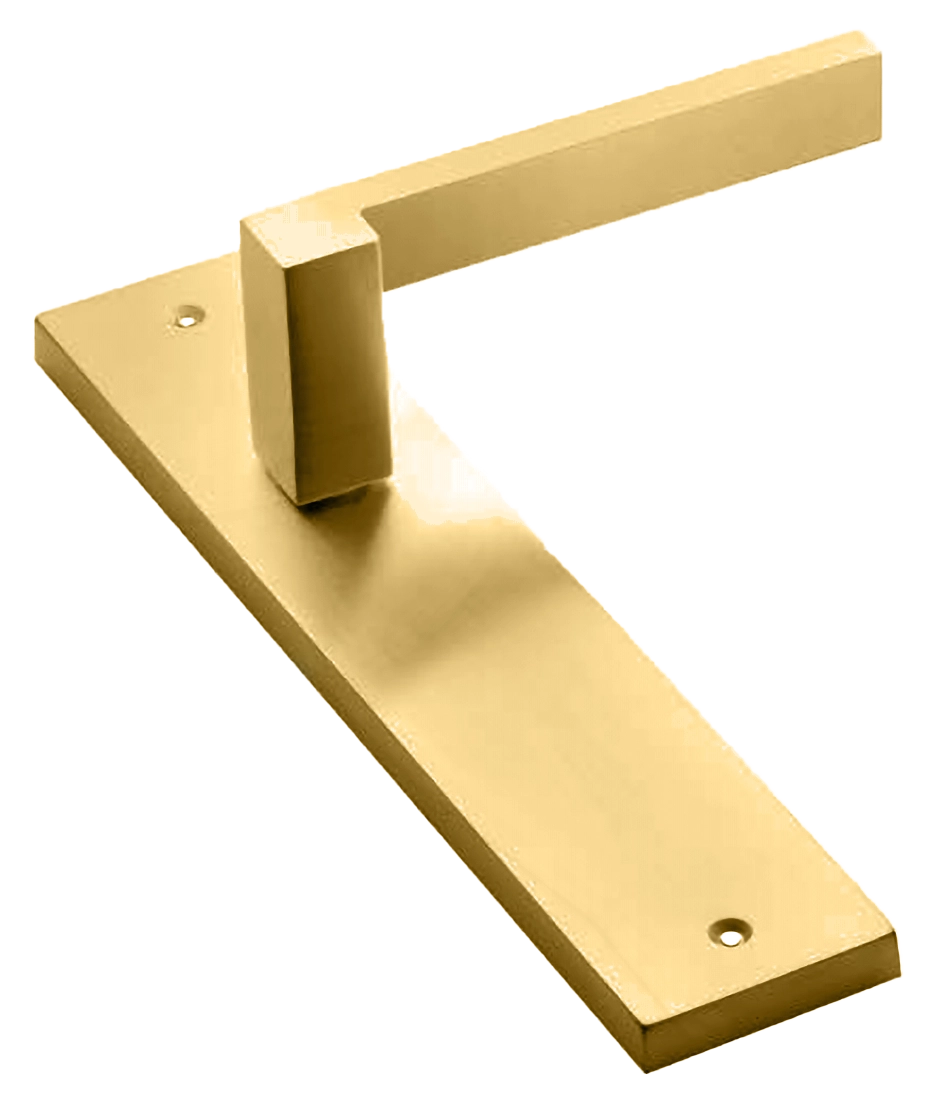 Ручка дверная на планке STONE PL OSA, цвет матовое золото, латунь фото купить в Актобе