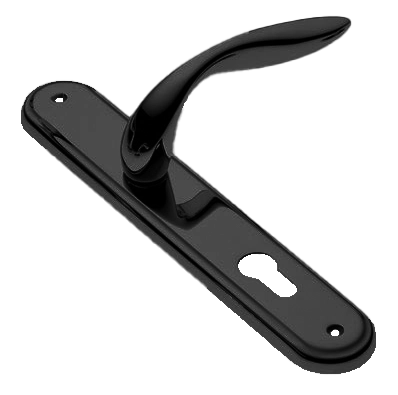 Ручка дверная на планке LEON PL NERO, цвет черный, латунь фото купить в Актобе