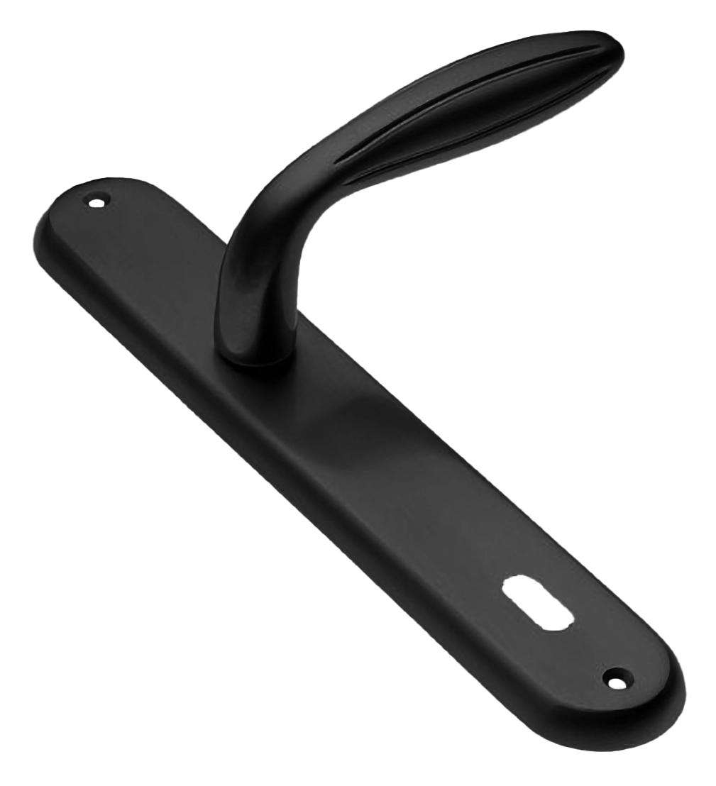 Ручка дверная на планке BUD PL NERO, цвет черный, латунь фото купить в Актобе