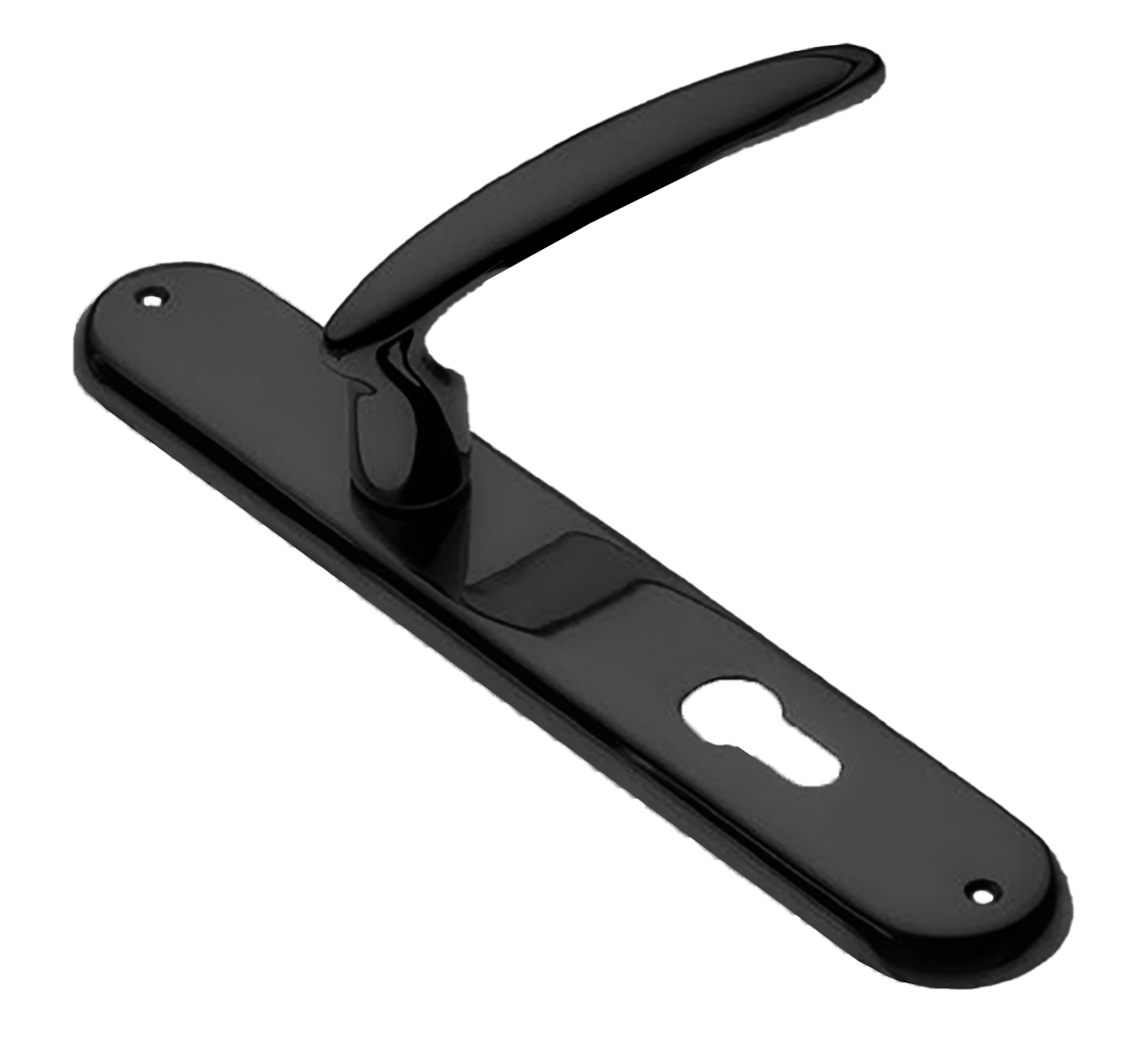 Ручка дверная на планке FLAMINGO PL NERO, цвет черный, латунь фото купить в Актобе