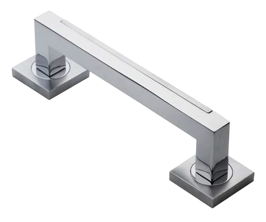 Ручка-скоба дверная ISLAND PH CRO на квадратной розетке на квадратной розетке, цвет хром, латунь фото купить в Актобе