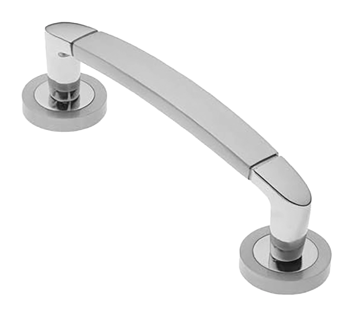Ручка-скоба дверная SAIL PH CSA/CRO на круглой розетке, цвет матовый хром/хром, латунь фото купить в Актобе