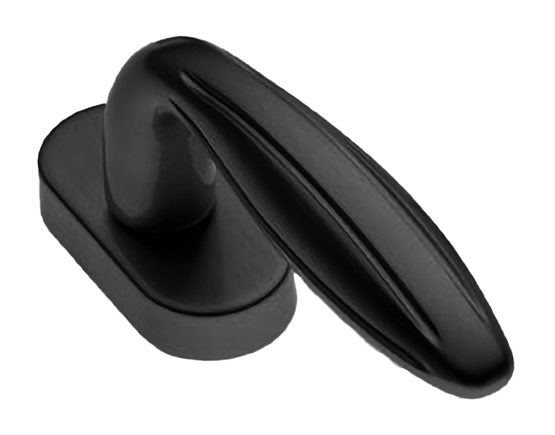 Ручка оконная BUD W1 NERO на прямоугольной розетке, цвет черный, латунь фото купить в Актобе