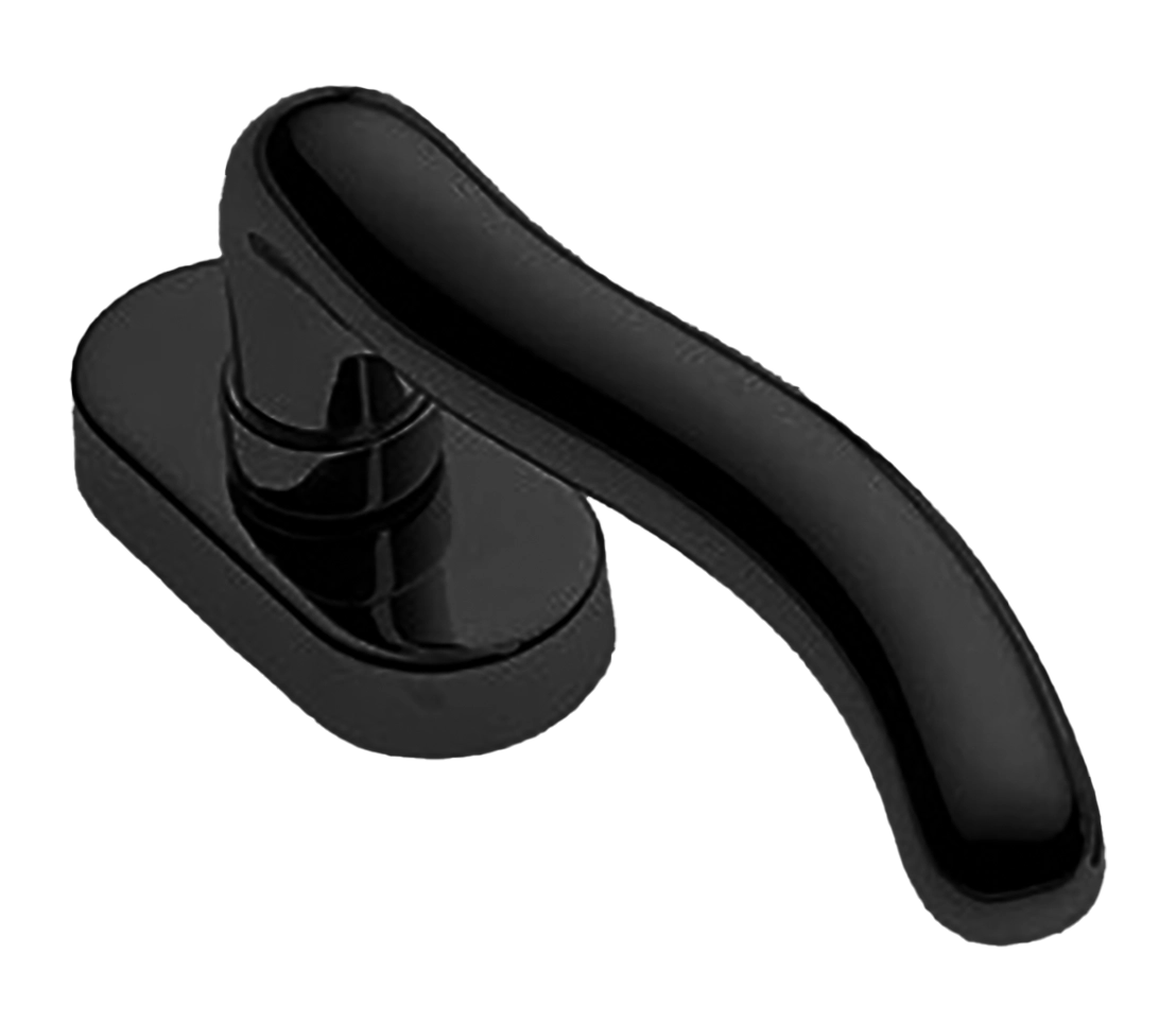 Ручка оконная SNAKE W1 NERO на прямоугольной розетке, цвет черный, латунь фото купить в Актобе