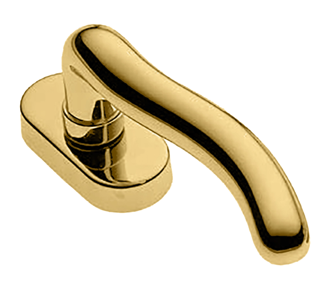 Ручка оконная SNAKE W1 OTL на прямоугольной розетке, цвет золото, латунь фото купить в Актобе