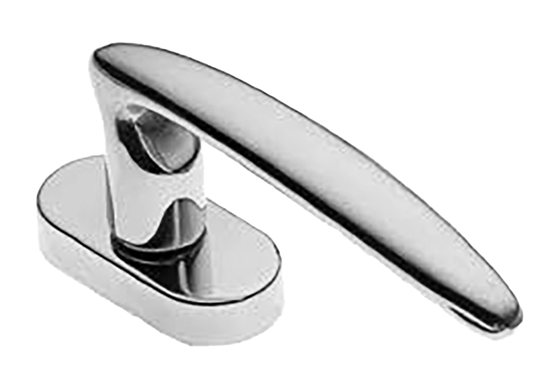 Ручка оконная FLAMINGO W1 CRO на прямоугольной розетке, цвет хром, латунь фото купить в Актобе