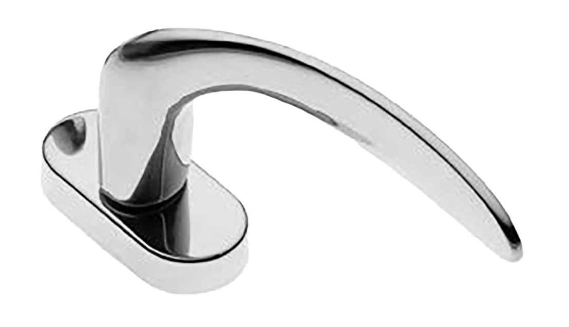 Ручка оконная COBRA W1 CRO на прямоугольной розетке, цвет хром, латунь фото купить в Актобе