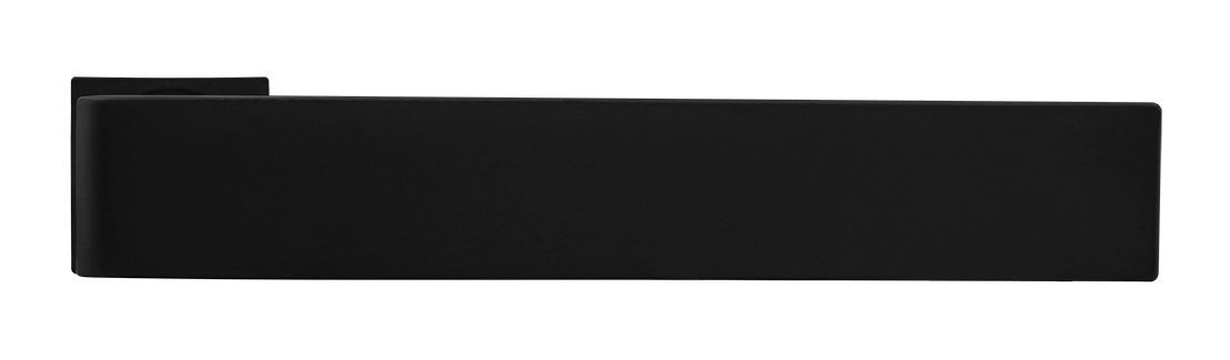 Ручка дверная HORIZONT-SM NERO-ST с невидимой квадратной розеткой, цвет черный soft-touch, ЦАМ фото купить в Актобе
