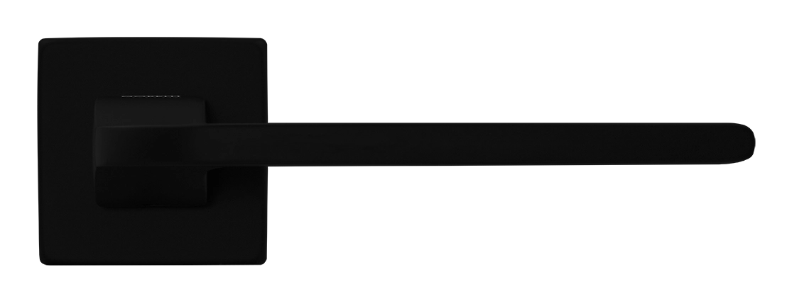 Ручка дверная SPUTNIK S5 NERO-ST на квадратной розетке, цвет черный soft-touch, ЦАМ фото купить в Актобе