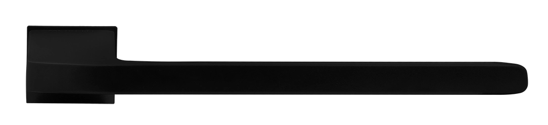 Ручка дверная SPUTNIK-SM NERO-ST с невидимой квадратной розеткой, цвет черный soft-touch, ЦАМ фото купить в Актобе