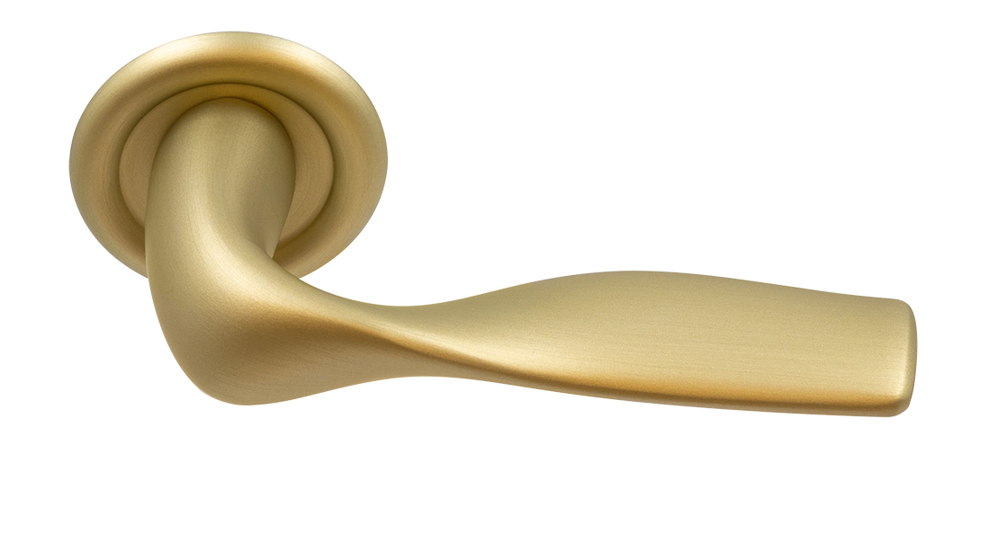 Ручка дверная LVB R7 AH на круглой розетке, цвет Осенний мёд/Autumn Honey фото купить Актобе (Актюбинск)