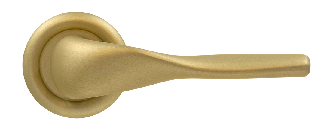 Ручка дверная LVB R7 AH на круглой розетке, цвет Осенний мёд/Autumn Honey фото купить в Актобе