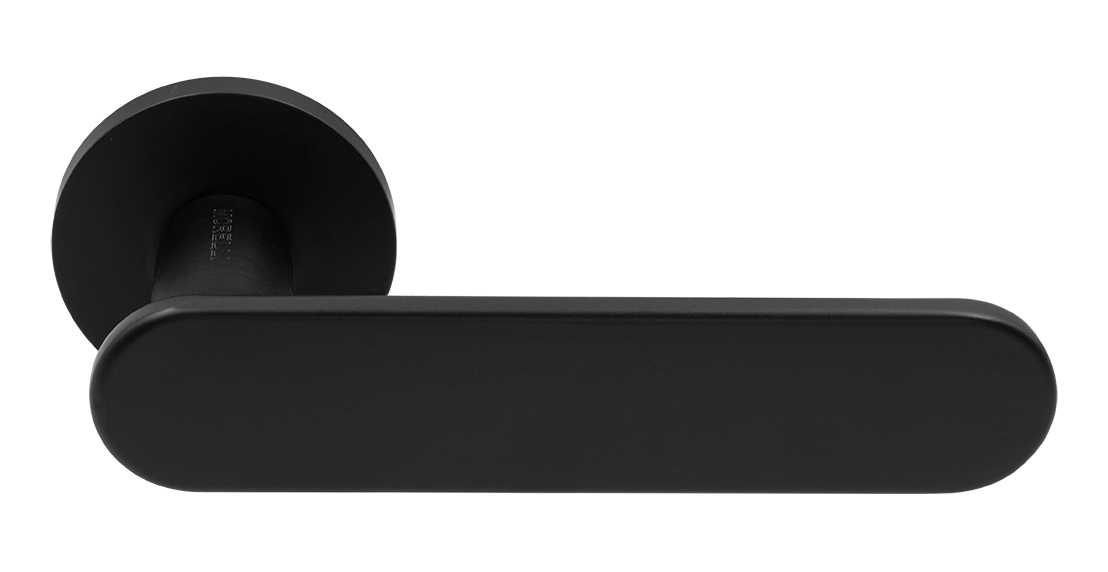 Ручка дверная MH-65-R6 R6 SEMPIONE BL на круглой розетке, цвет черный фото купить Актобе (Актюбинск)