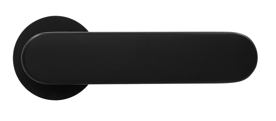 Ручка дверная MH-65-R6 R6 SEMPIONE BL на круглой розетке, цвет черный фото купить в Актобе