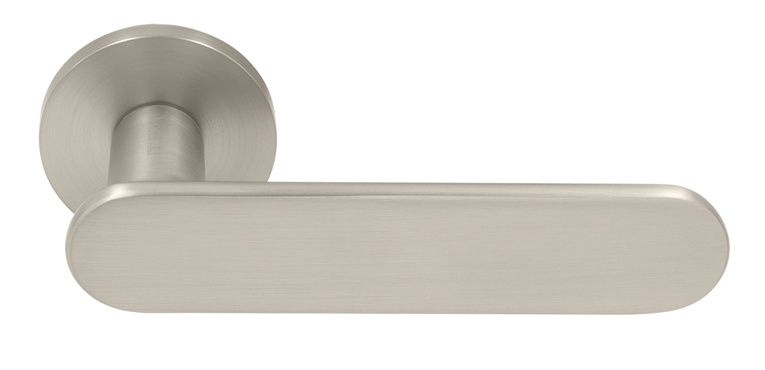 Ручка дверная MH-65-R6 SEMPIONE MSN на круглой розетке, цвет матовый сатинированный никель фото купить Актобе (Актюбинск)