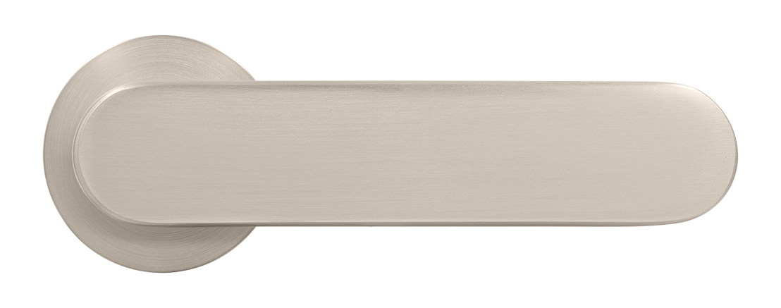 Ручка дверная MH-65-R6 SEMPIONE MSN на круглой розетке, цвет матовый сатинированный никель фото купить в Актобе