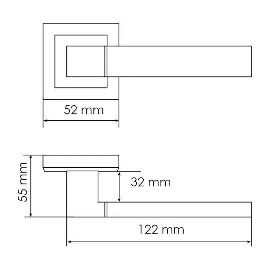 Комплект дверных ручек MH-28 BL-S + защёлка бесшумная 1895P BL + петли врезные универсальные MSN 100X70X2.5-4BB BL (2шт), цвет черный фото купить в Актобе