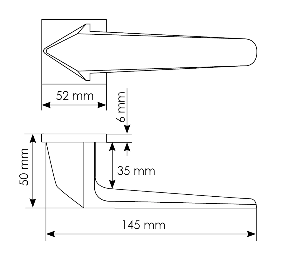 Комплект дверных ручек MH-55-S6 BL + завертка сантехническая MH-WC-S6 BL + защёлка бесшумная M1895 BL + петли врезные универсальные MSN 100X70X2.5-4BB BL (2шт), цвет черный фото купить в Актобе