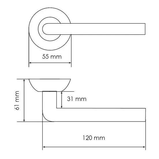 Комплект дверных ручек MH-03 BL с заверткой MH-WC BL + магнитный замок M1895 BL, цвет черный  фотомореллиАктобе (Актюбинск)